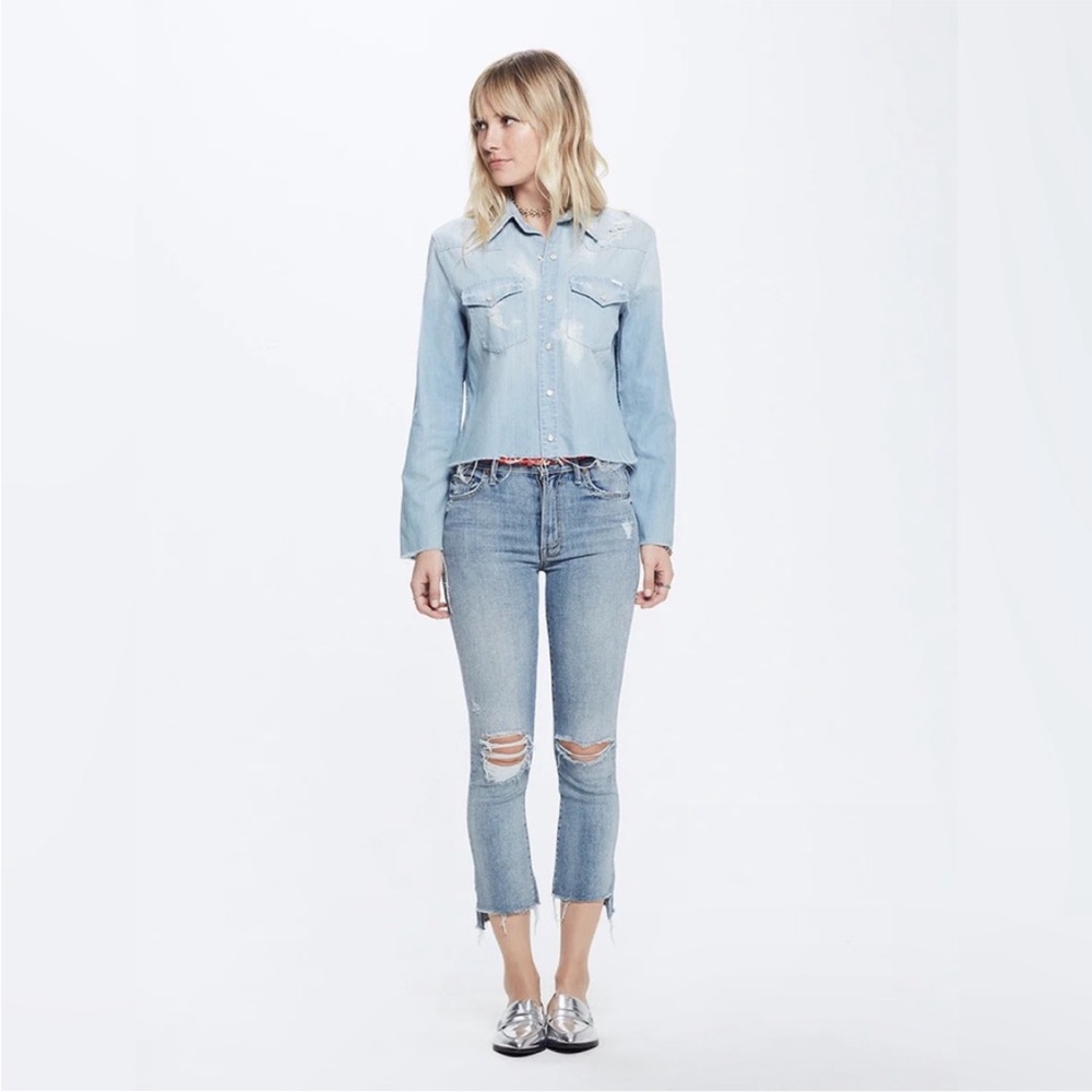MOTHER Denim Insider Crop Step Fray  27